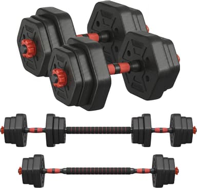 Songmics 20kg 2-in-1 Adjustable Hexagon Dumbbell Set with Barbell - Sold & Dispatched by Songmics Home UK - Amazon