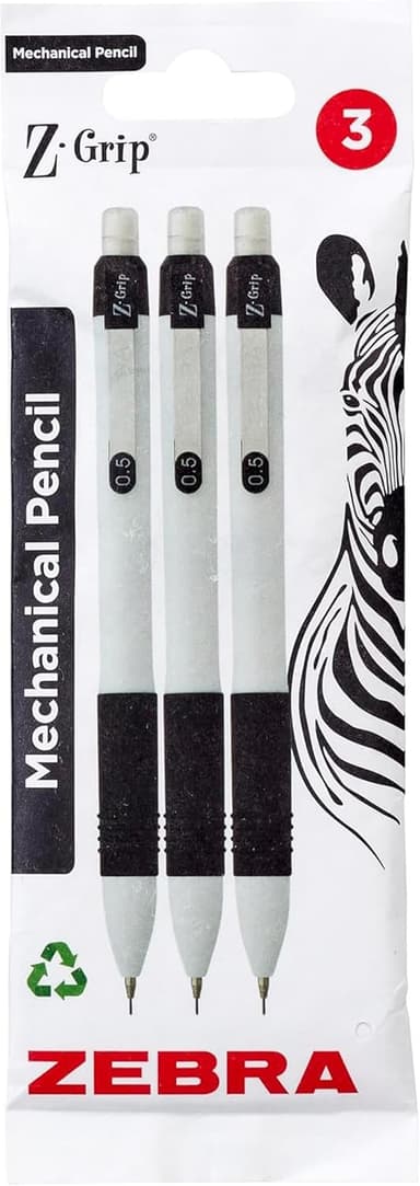 Zebra Z-Grip Fine Tip Refillable Mechanical Pencils (Pack of 3) - Amazon