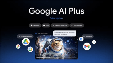1 Year FREE Google AI Plus with 400GB storage (Selected New or Returning Users, via InternShala, Immediate Cancellation) - Google Gemini