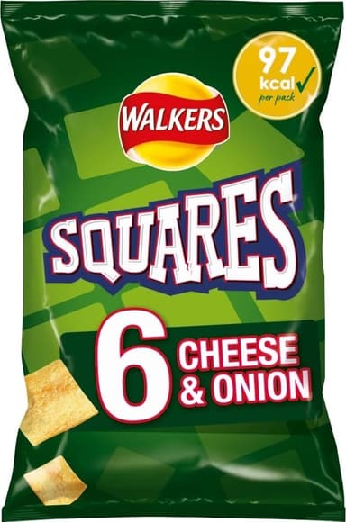 Walkers Squares Cheese & Onion Multipack Snacks Crisps 6x22g - S&S £1.21 / £1.15 - Amazon