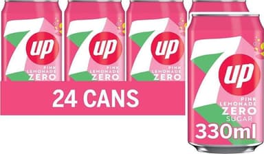 7UP Zero Pink Lemonade 330ml Can | 24 Pack - £7.60 S&S - Amazon