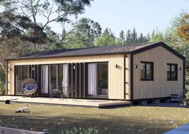 Granny Annexe ANGELA M (44 mm + Cladding + Insulation), 8.2x6.2 m (27'x 20'), 50 m² (Mainland delivery) - Quick Garden
