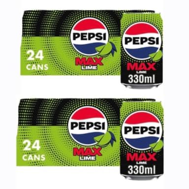 2 x Pepsi Max Lime No Sugar Cola Cans 24 x 330ml - Price at Checkout (£14.20 / £12.63 S&S) - Amazon