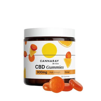 Cannaray CBD Gummies, 900mg | High Strength | Delicious Natural Orange Flavour (30 Gummies) - £16.20 S&S - Amazon