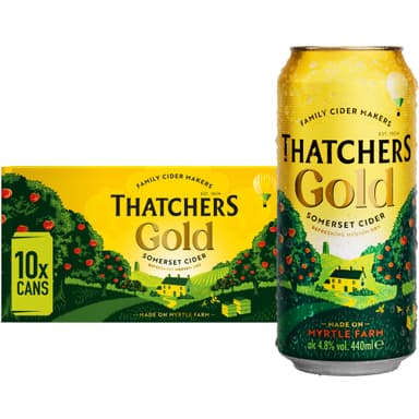 Thatchers Gold Apple Cider, 10 x 440ml Cans ABV 4.8% - discount at Checkout (£8.05 With S&S) - Amazon
