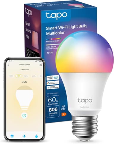 Tapo TL13E E27 Smart Bulb Multicolour Dimmable LED - Amazon