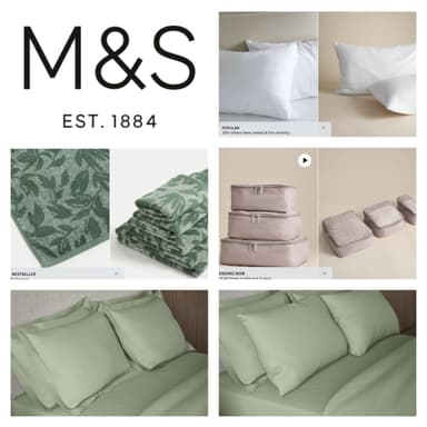 Homeware Sale on Selected Items E.g., 2 Pack Pure Cotton 300 Thread Count Pillowcases / Next Day C&C / Free Delivery Over £75 - Marks & Spencer