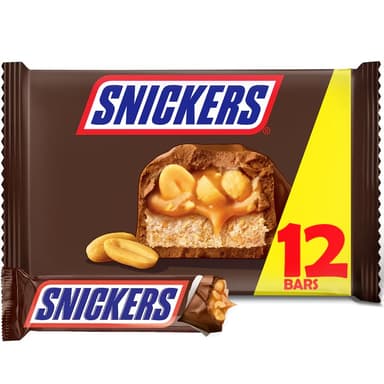 Snickers Peanut Milk Chocolate Bars Multipack 12 x 34.5g - Clubcard Price - Tesco
