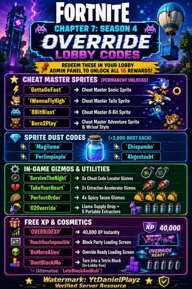 Fortnite Admin Panel Codes (chapter 7 season 4) - Epic Games
