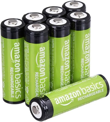 Amazon Basics 8-Pack Rechargeable AA NiMH Batteries, 2000 mAh, 1.2V, Recharge up to 1000x Times, Pre-Charged - £6.19 On S&S - Amazon