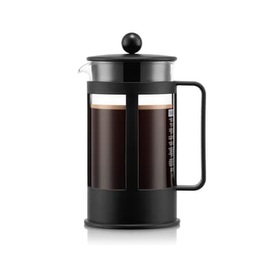 Bodum Kenya French Press Coffee Maker, 1L / 8 Cup Cafetière w/Heat-Resistant Borosilicate Glass, Black - Amazon