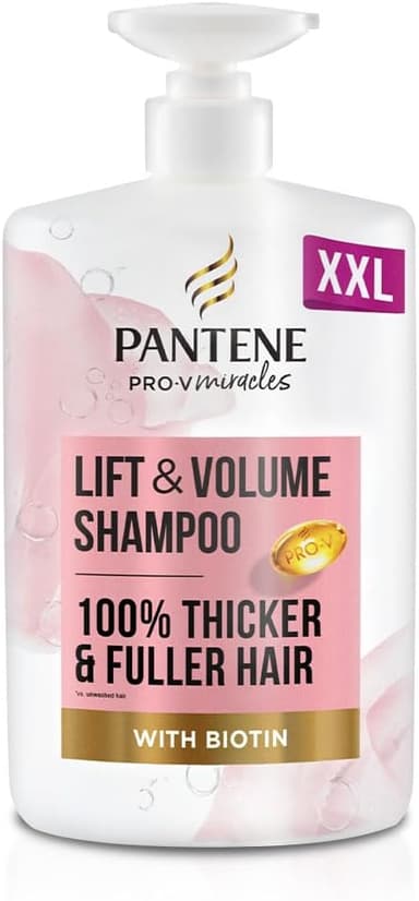 Pantene Lift'N'Volume Thickening Shampoo with Biotin, Silicone Free, 1L XXL Pump - £5.30 S&S - Amazon