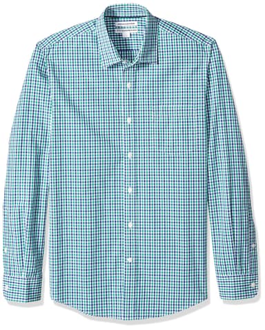 Amazon Essentials Men's Slim-Fit Long-Sleeve Casual Poplin Shirt S £3.99/M £6.74/L£6.09/XL £5.91 - Amazon