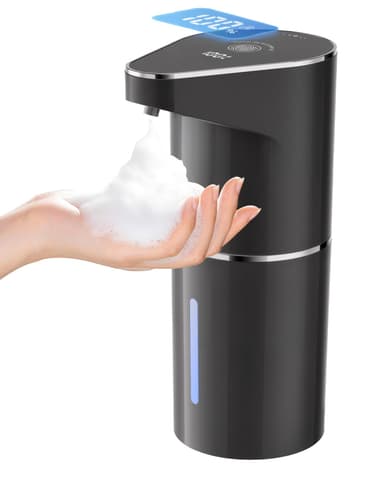 Automatic Soap Dispenser – 6-Level Adjustable Volume, Self-Cleaning Mode, Rechargeable 350ml, Black / White - Sold by BZGG / FBA - Amazon