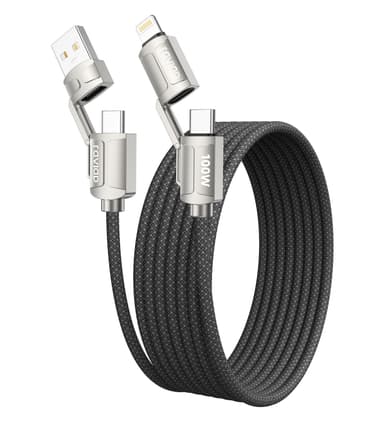 RAVIAD Multi Charger Cable, 4 in 1 USB Fast Charging Cord 100W PD Multi Charging Cable USB C/USB A - LGX direct FBA - Amazon