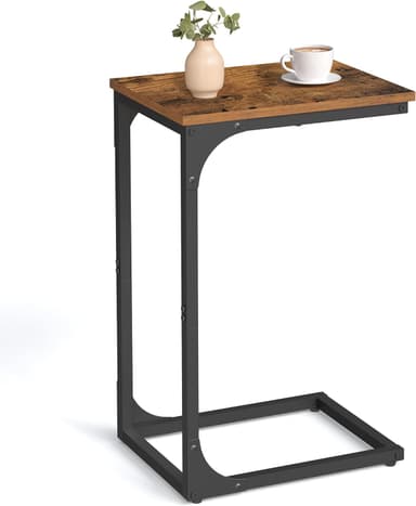 VASAGLE C-Shaped Side Table with Metal Frame, Brown - Amazon