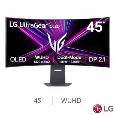 LG UltraGear 45 Inch 165Hz WUHD Curved OLED Gaming Monitor, 45GX950A-B.AEK - Costco