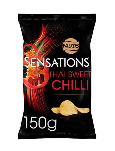 Walkers Sensations Crisps 150g - Thai Sweet Chilli, Chicken & Thyme, Vinegar & Caramelised Onion (Clubcard Price - Instore Only) - Tesco