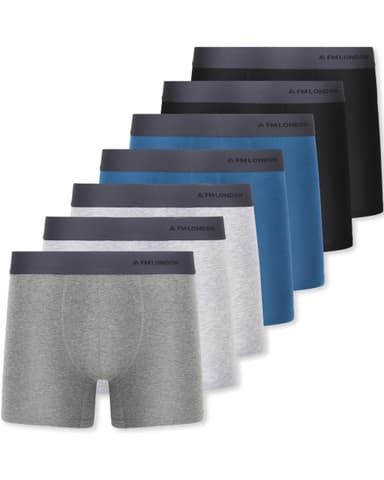 FM London 7-Pack Mens Boxers, Tag Free - Cotton Rich, Breathable, Soft and Stretchy Mens Underwear. All Sizes & Colours - Amazon