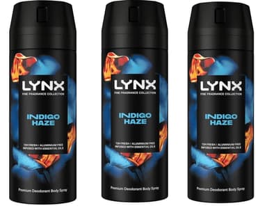 3 x Lynx Fine Fragrance Collection Indigo Haze Premium Body Spray men's deodorant / or Cocoa Velvet @ checkout (£4.36 - £5.41 with s&s) - Amazon