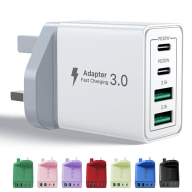 USB C Fast Charger Plug 40W 4-Port USB Charger UK, Dual PD & QC Multiport Wall Adapter - Sold by Aioneus-UK / FBA - Amazon