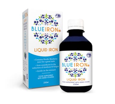 Blueiron Liquid Iron Supplement with Nordic Blueberries + Vitamin C 250ml Vitamin B12, Folic Acid, Biotin and Zinc - £14.87 S&S - Amazon