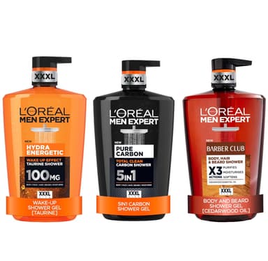 L'Oréal Paris Men Expert Shower Gel Hydra Energetic/ Pure Carbon / Barber Club 3-in-1 XXXL 1L - (£5.12 / £4.58 on S&S) - Amazon
