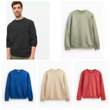 Men's The Ultimate Crew Neck Sweatshirt (Black / Green / Grey Marl / Red / Blue / Yellow Cream) Sizes S- XXXL + Free C&C - Argos