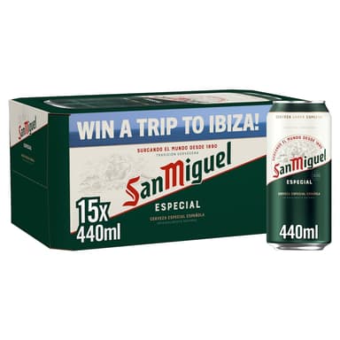 San Miguel Especial 15x440ml Cans - 5% ABV - Clubcard price (England) - Tesco
