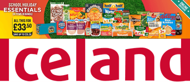 Summer Essentials 24 Item Meal Bundle ( Online / Fruit / Vegetable / Frozen Meal / Pizza / Snacks / Pasta / Sauce / Drinks / Yoghurt ) - Iceland