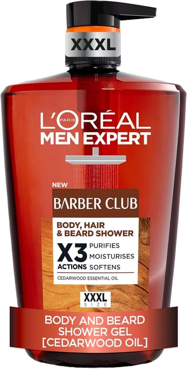 L'Oréal Paris Men Expert Shower Gel Barber Club Body Wash XXXL 1L Pump bottle (£5.67 / £5.07 with S&S) - Amazon