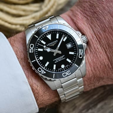 Longines Hydroconquest Automatic Ceramic Bezel Sapphire Crystal Stainless Steel Men's Watch (42mm & 39mm) + 5 Year Warranty - Watches Of Mayfair