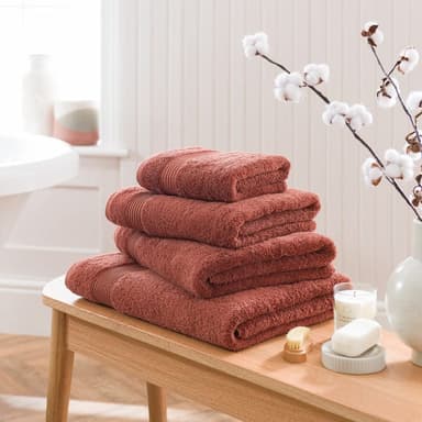 Egyptian Cotton Face Cloth (Terracotta) - Dunelm