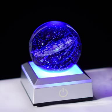 H&D HYALINE & DORA 3D Solar System Crystal Ball Multicolor Night Light Decolamp, (60mm) Galaxy - w/Voucher - Sold by crystalonline / FBA - Amazon