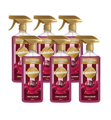 Fabulosa Antibacterial Disinfectant Spray, All Purpose Multi Surface Cleaner, 750ml, 6 Pack, Cherry Bomb (£5.70 S&S) - Amazon