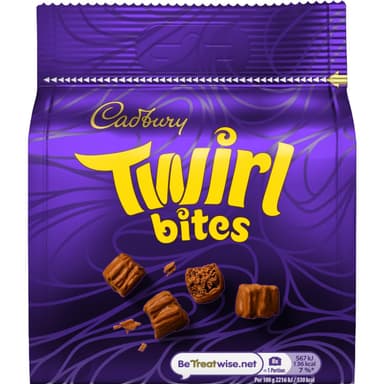 Cadbury Twirl Bites Bag, Smooth & Swirly Milk Chocolate Pieces 85g (£1.09 S&S) - Amazon