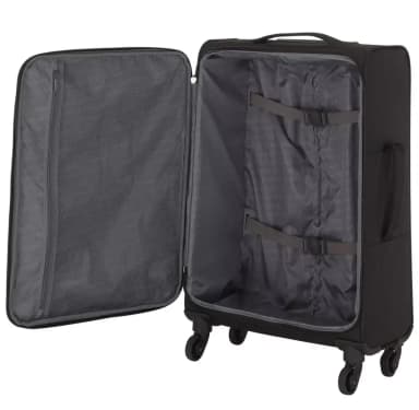 Featherstone 4 Wheel Soft Medium Suitcase - Black ( free click and collect ) - Argos