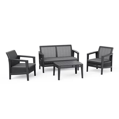Keter Atlas Graphite 4 Seater Coffee Set - Free C&C - Tradepoint