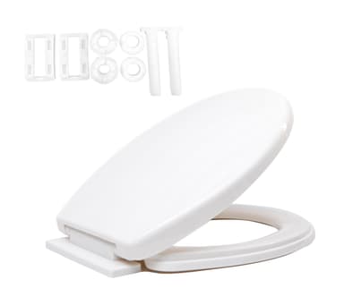 Requisite Needs Soft Close Toilet Seat, Simple Top Fixing with Adjustable Hinges, White - Amazon