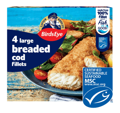 Birds Eye 4 Breaded Cod Fish Fillets 440g - Iceland