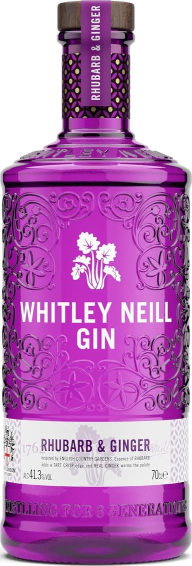 Whitley Neill Rhubarb & Ginger Gin 70cl, 41.3% ABV - W/Voucher - Amazon