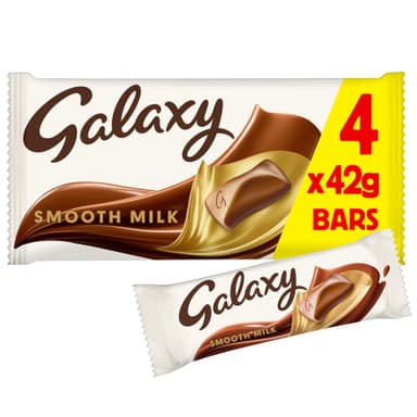 Galaxy Smooth Milk Chocolate Bars Multipack Vegetarian Snack Treat 4 x 42g - W/Voucher - Amazon