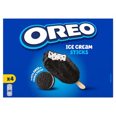 Oreo 4 Ice Cream Sticks with Oreo Cookie Pieces 4 x 90ml (360ml) - ASDA Groceries