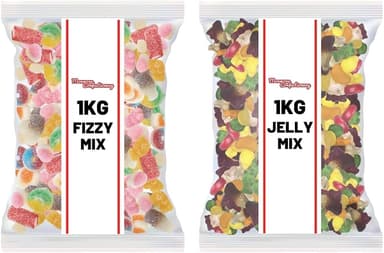 2kg Pick N Mix Fruit Jelly Sweets - Fizzy Mix 1kg + Jelly Mix 1kg (£7.19 / £6.79 S&S) - Sold & Dispatched by Monmore Confectionery - Amazon
