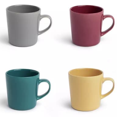 Habitat Colour Glaze Set of 4 Mugs / Matte Green - Set of 4 Mugs / Matte Pink - Set of 4 Mugs - Free C&C - Argos