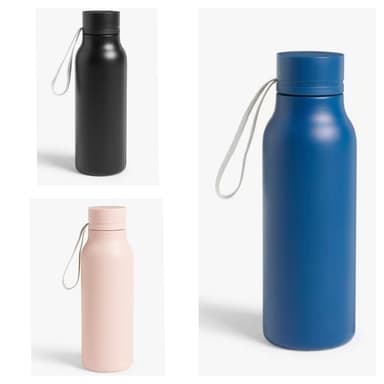 Double Wall Stainless Steel Leak-Proof Drinks Bottle, 500ml - Navy, Pink, Black (£2.95 C&C) - John Lewis & Partners