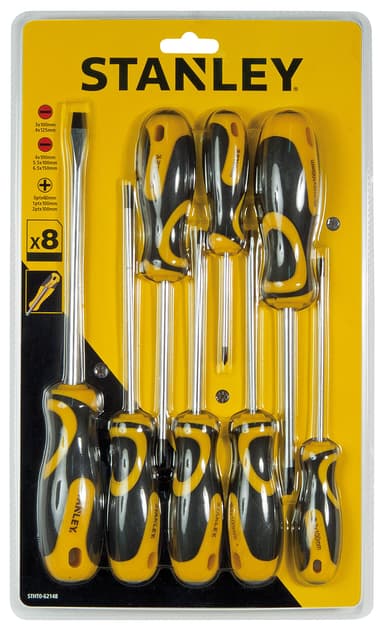 Stanley STHT0 – 62148 Bi-Material Set 8 Screwdrivers, Yellow/Black - Amazon