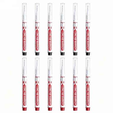 12Pcs Carpentry Deep Hole (20mm) Permanent Marker Pens - 6 Black & 6 Red. SB Yunshu Trading / FBA - Amazon