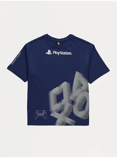 Blue Playstation Cotton Short Sleeve Kid's T-shirt - 3 -4 Yrs - 5 -6 | 6 - 7 - 13 - 14 £4 - Free C&C - George At ASDA