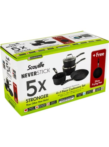 Scoville Neverstick 5 Piece Cookware Set - Free Click & Collect - George At ASDA